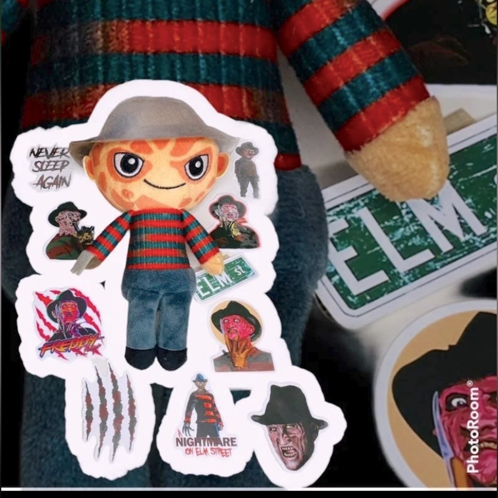 Funko Freddy Krueger Horror Plushie & 10 Waterproof Vinyl Decals
